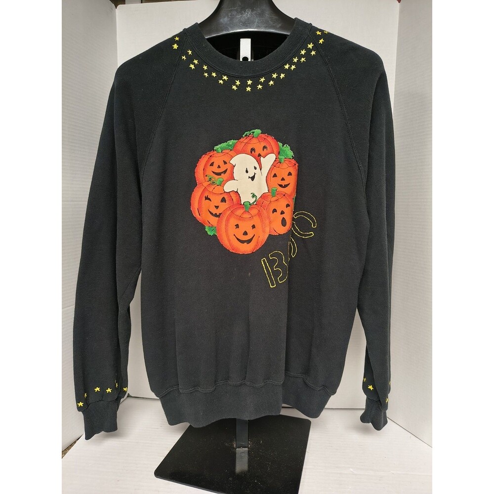 Vintage Unique Handmade Crewneck Halloween Sweater (Jerzees) 1990s Retro